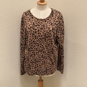 Banana Republic Merino Wool Pullover Leopard XL